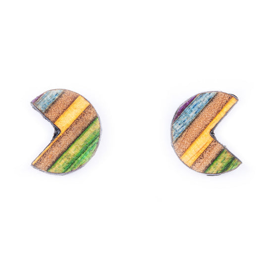 Pac Recycled Skateboard Stud Earrings-0