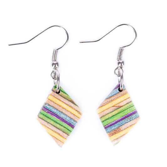 Kite Recycled Skateboard Dangle Earrings-0
