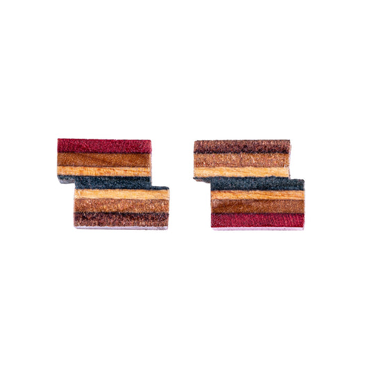 Zig Recycled Skateboard Stud Earrings-0