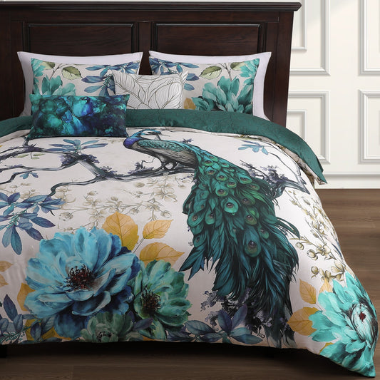 Bebejan Peacock Jardin 5 Piece Reversible Comforter Set-0