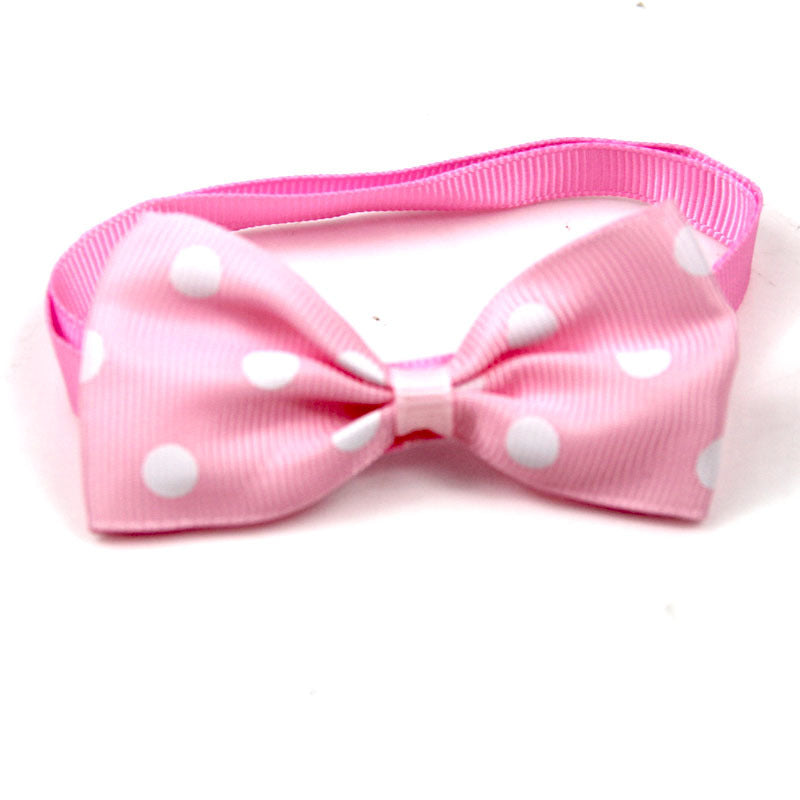 Polka Dot Bow Webbing Pet Accessories-6