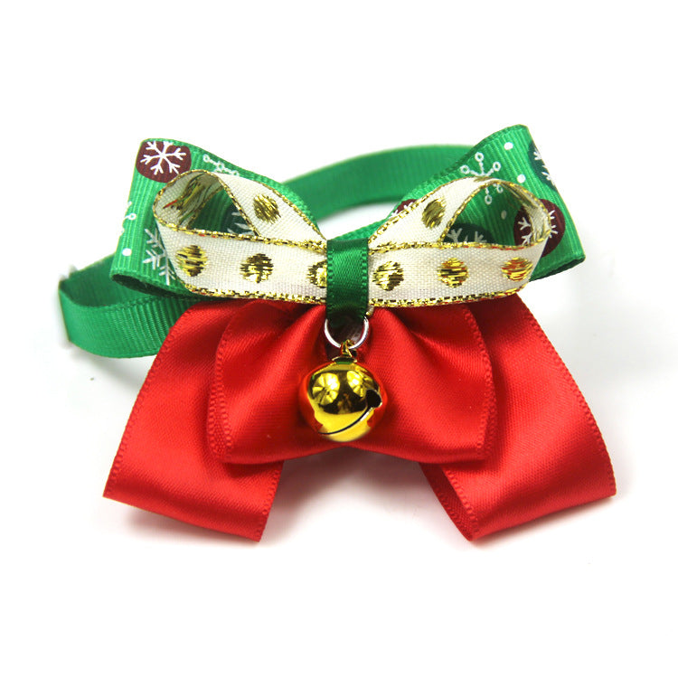 Polka Dot Bow Webbing Pet Accessories-7