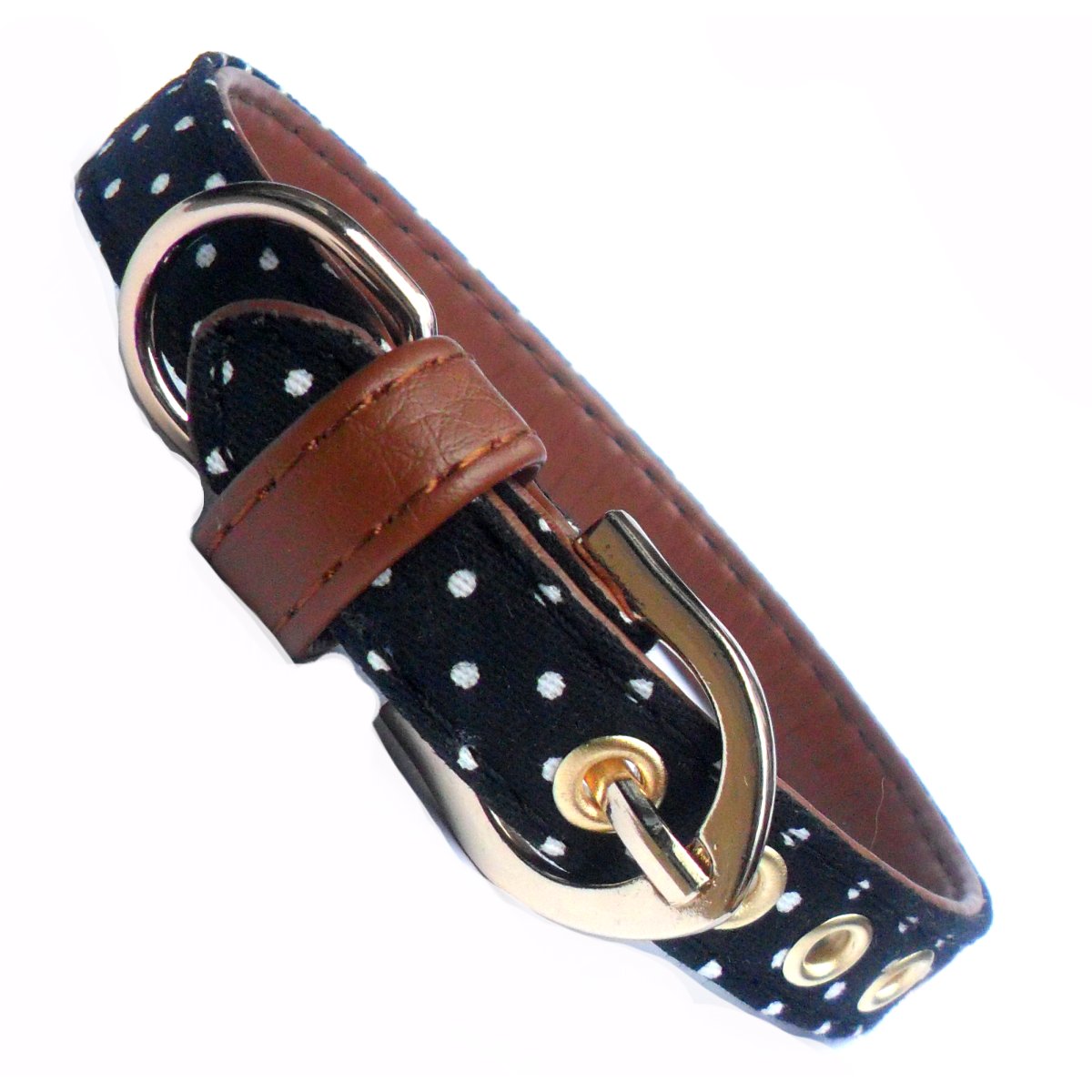 Polka Dot Fabric Dog Collar-1