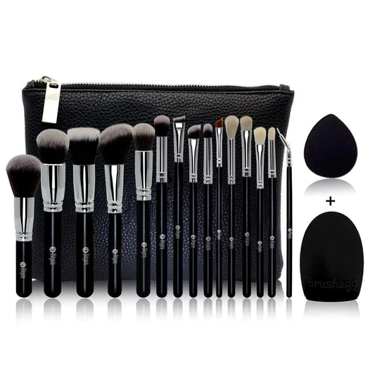 Professional Black Makeup Brush Set for Flawless Looks-0