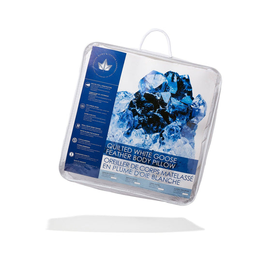 Quilted White Goose Feather Body Pillow