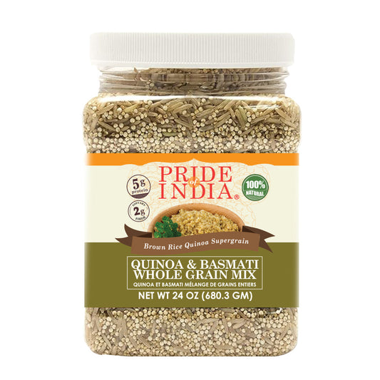 Quinoa & Brown Basmati Whole Grain Mix - Protein Rich Super Grain Jar-0
