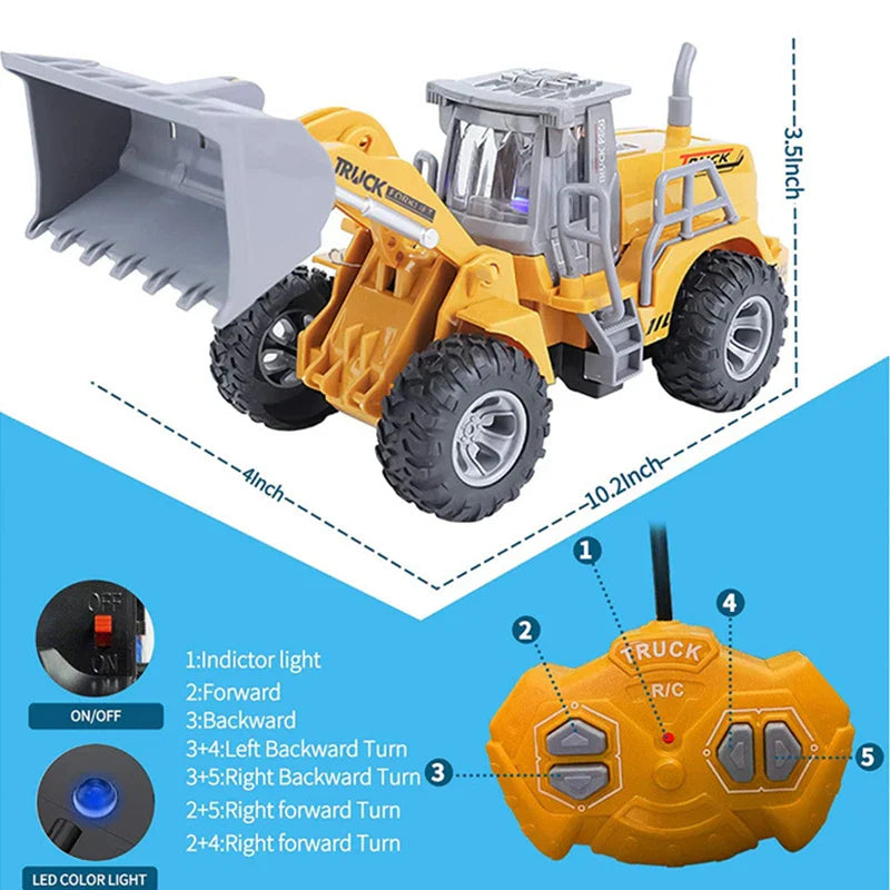 Remote Control Metal Bulldozer Truck - Perfect Gift for Boys-1