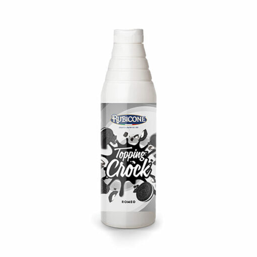 Cookies and Cream Chocolate Topping with Pieces - 1 KG Squeeze Bottle - Romeo (Oreo) Crock Topping - Rubicone Canada-0
