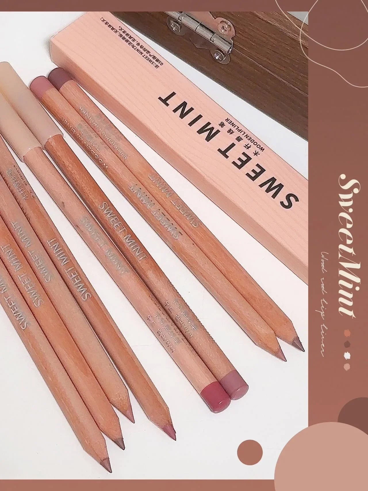 Bean Paste Pink Lip Liner Pen Professional Lip Liner Pencil Velvet Matte Lip Non-stick Cup Nude Lipstick Pen Contour Line Makeup