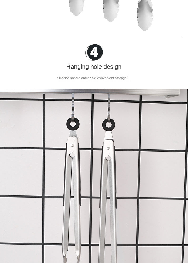 9/12/14/16 Inch Bbq Tongs Non-Slip Handle Stainless Steel