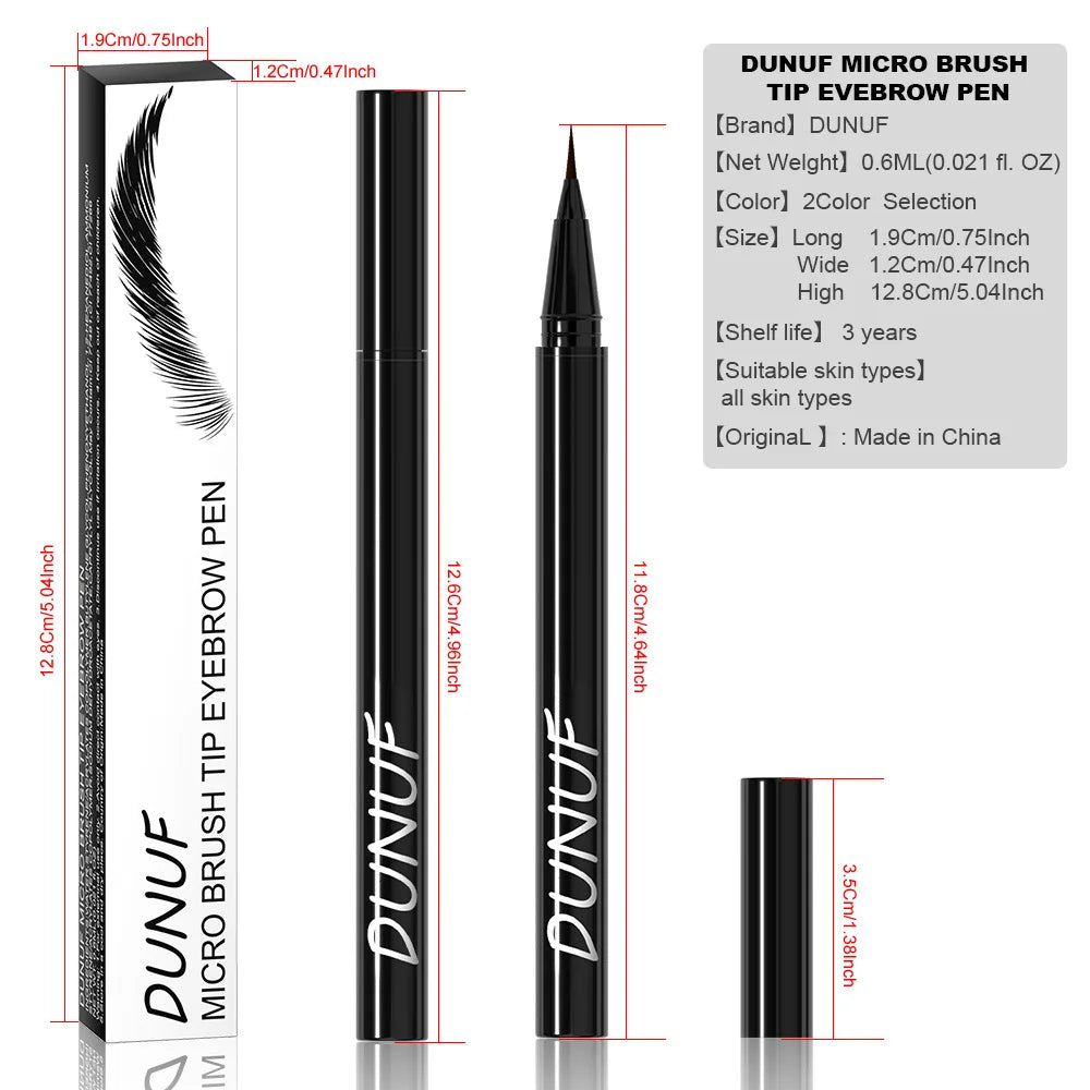 2 Colors Lasting Liquid Eyebrow Pencil Ultra-fine Waterproof Sweatproof Fast Drying Liquid Eyebrow Eyeliner Pen Makeup Cosmetics