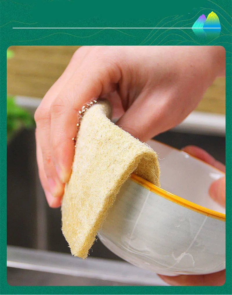 5/10/20pcs Sisal Microfiber Sponge Eco-friendly Plant Sponges for Dishwashing Natural Fiber Cleaning Cloth Kitchen Accessories