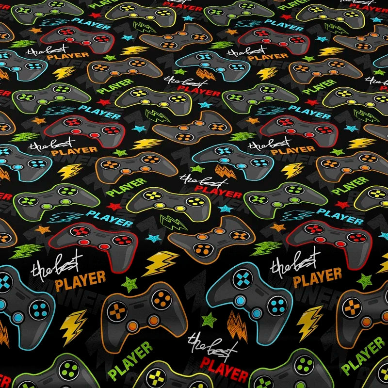 1 Cartoon Fun Printed Matte Fitted Sheet, Bedroom Printed Bed Cover, Bedding (Excluding Pillowcases)