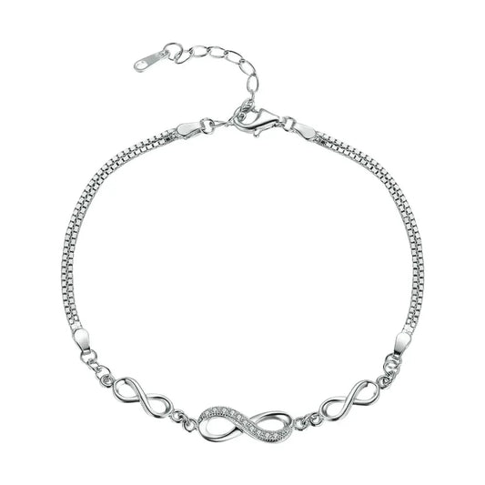Timeless Infinity - Sterling Silver Bracelet With Sparkling Zirconia