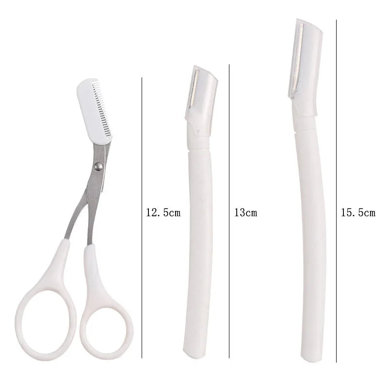 Karsyngirl 2/3Pcs Women Eyebrow Trimmer Women Facial Epilator Eyebrow Hair Remover Stainless Steel Eyebrow Razor Beauty Tools