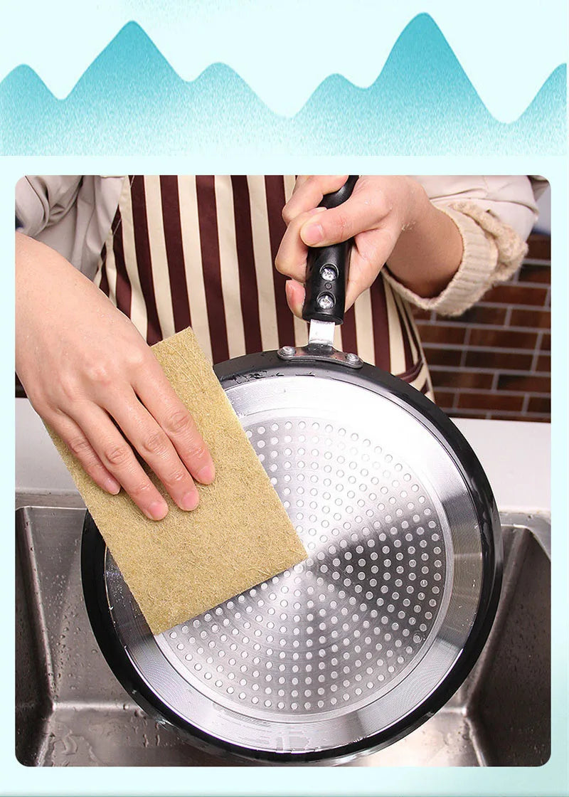 5/10/20pcs Sisal Microfiber Sponge Eco-friendly Plant Sponges for Dishwashing Natural Fiber Cleaning Cloth Kitchen Accessories