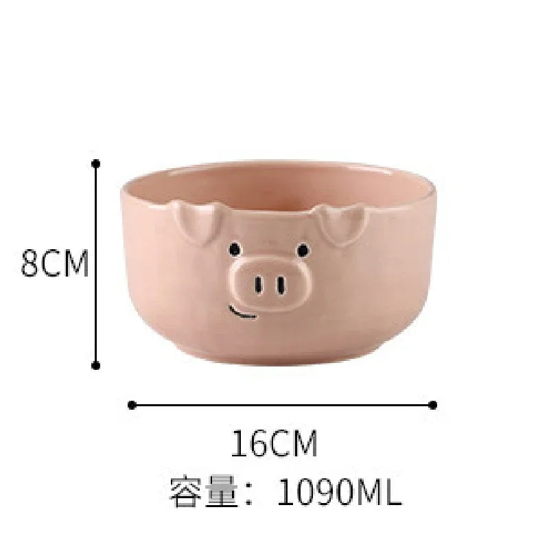European Creative Cute Pink Pig Tableware Dishes Ceramic