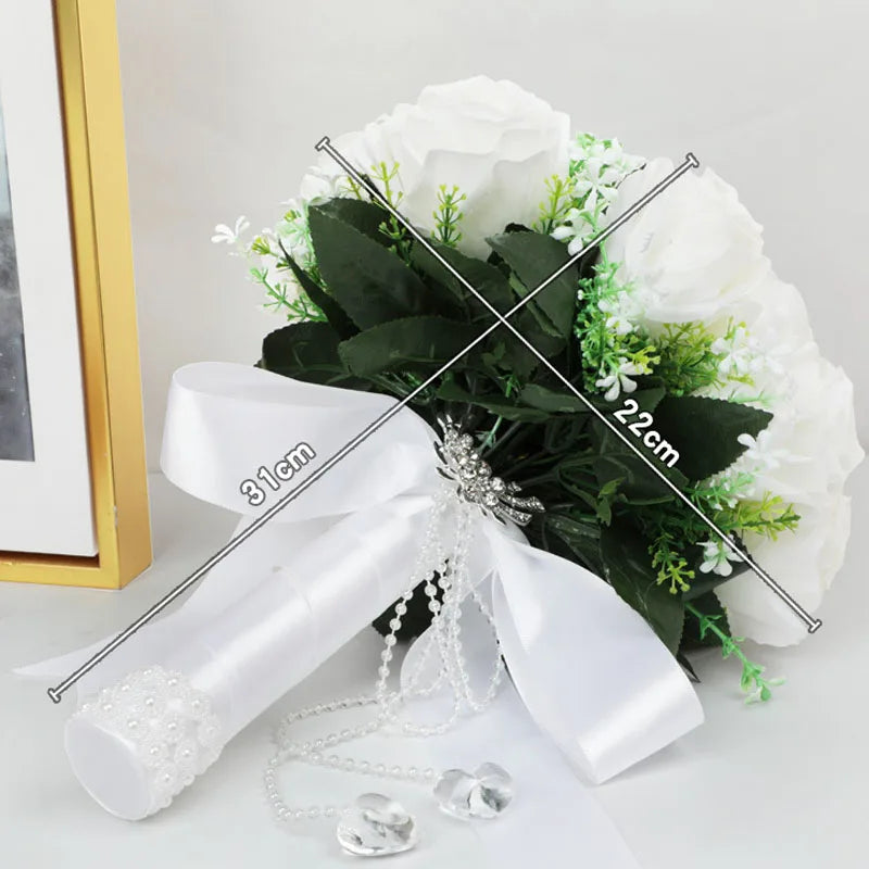 Wedding Romantic Bouquet Love Crystal pendant Hand Bouquet Bride for Wedding Decoration Valentine's Day Confession Party Church