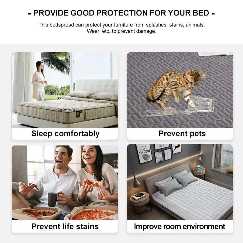 Cotton Fitted Sheet Solid Color Mattress Cover with Elastic Breathable Dustproof Mattress Cover Sheet (Pillowcase Not Included)