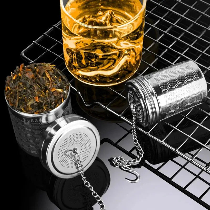 Tea Infuser | Extra Fine Mesh Stainless Steel Tea Strainer with Chain Hook for Loose Leaf Tea-3
