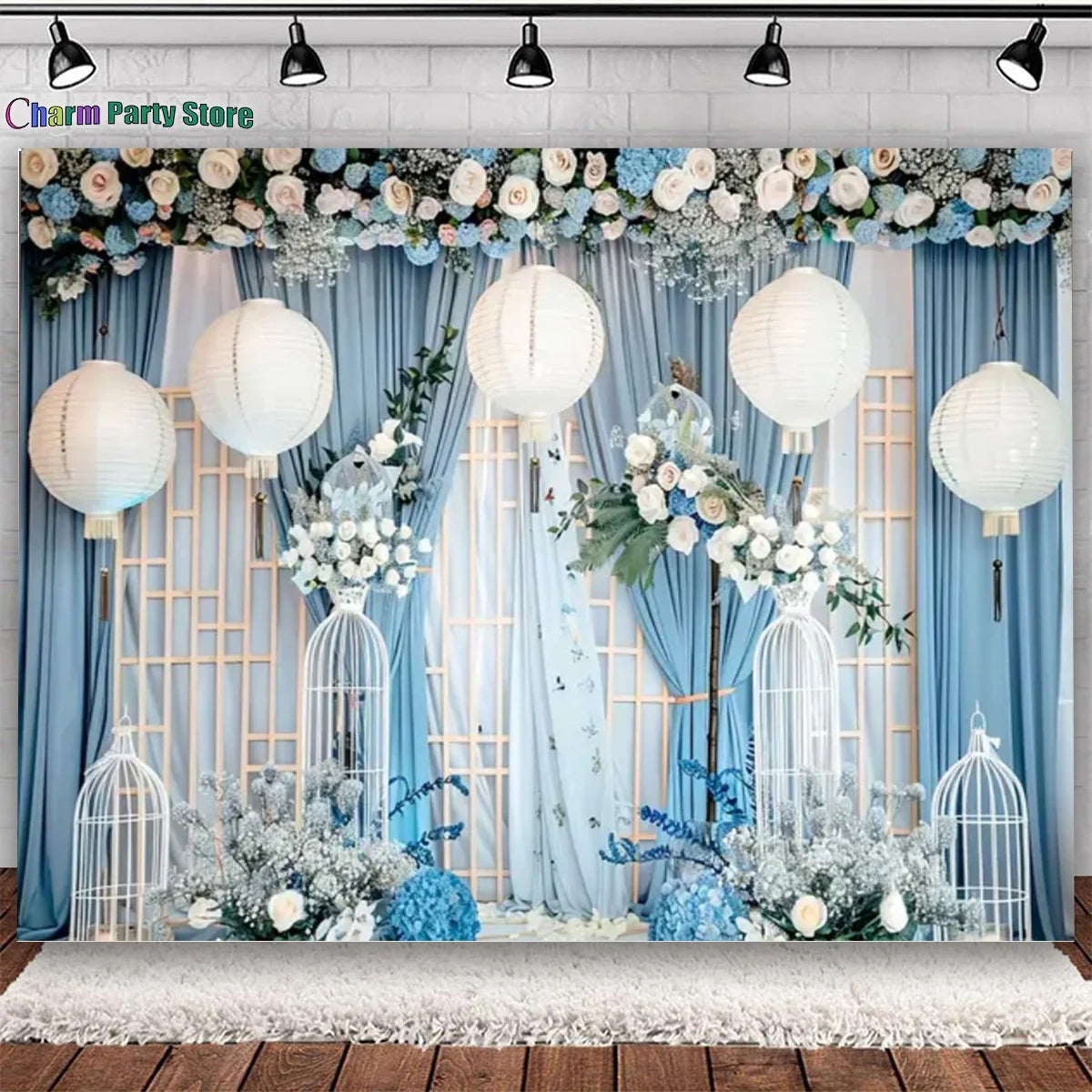 Charm Wedding Backdrop Palace Room Window Curtain Flower Theme Adult Birthday Party Pregnant Portrait Decor Background Photo kid