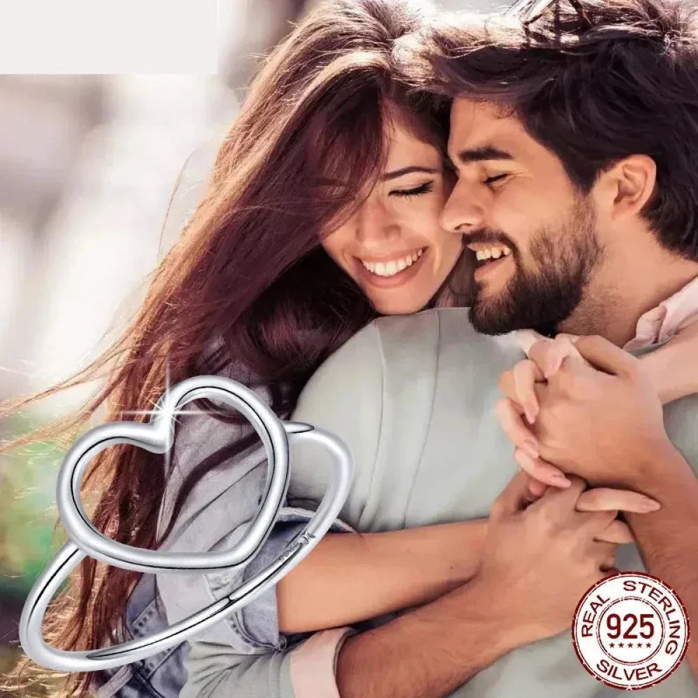Exquisite 925 Sterling Silver Heart Rings For Women - Romantic Statement Jewelry
