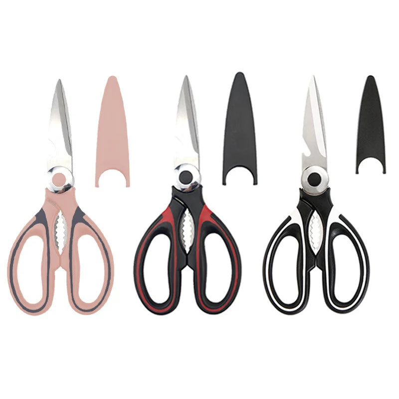 Kitchen Scissors Chicken Bone Scissors with Cover Stainless Steel