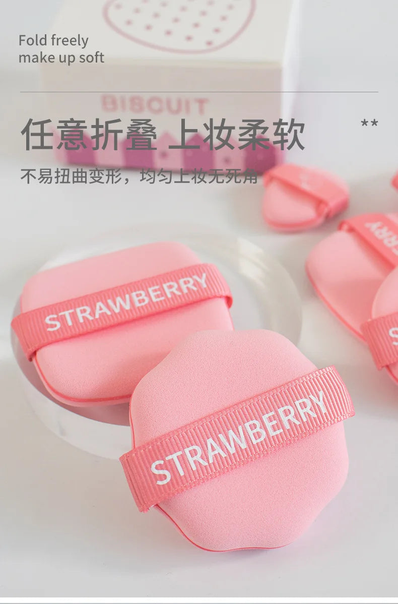 Guo Xiao Niu Niu Strawberry Biscuit air cushion puff dry and wet foundation super soft not eat powder big makeup sponge