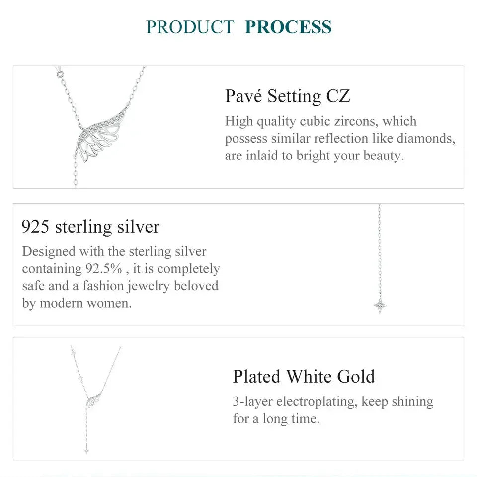 Angelic Elegance: Sterling Silver Angel Wing Necklace