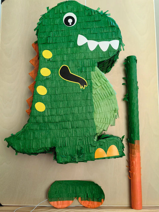 1 SET/BOX  with a Blindfold and Stick  Dinosaur Pinata Bundle Perfect for Birthday Parties, Animal Theme PartiesDecorations,Gift
