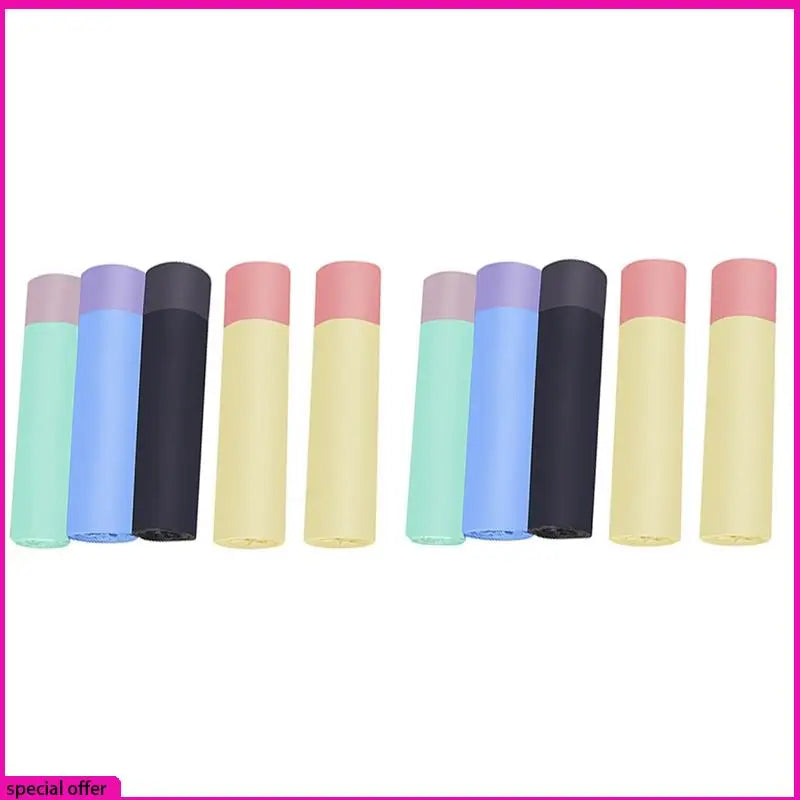 A65Z Small Drawstring Kitchen Trash Bags For Bathroom Restroom Bedroom Office Toilet Mixed Color 150 Counts