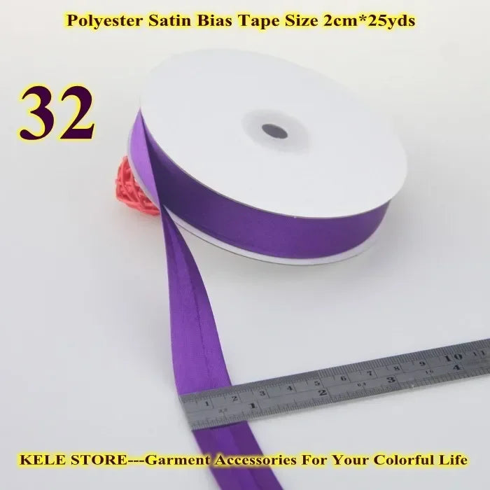 Polyester Satin Bias Binding Tape,bias Binding Size:20mm,3/4" *25yds,fold Tape for DIY Sewing Garment Accessories