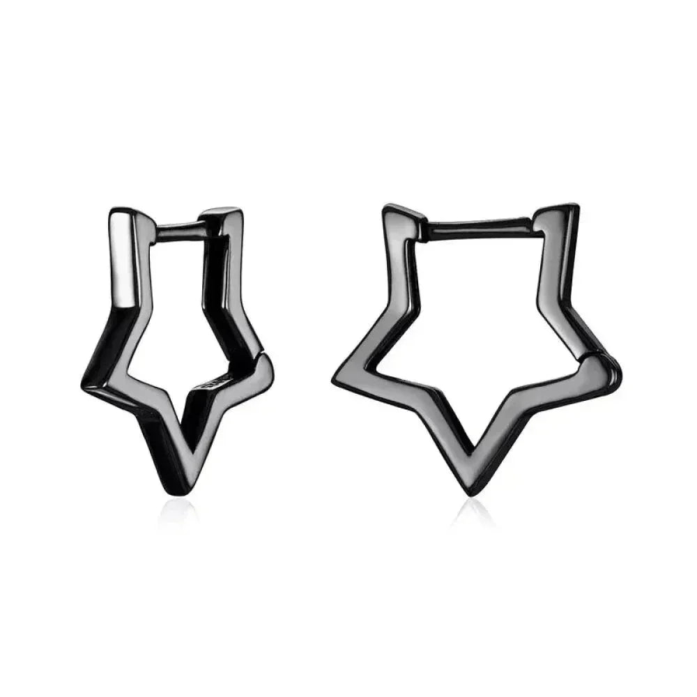 925 Sterling Silver Starlike Earrings - Minimalist Star Shape Ear Buckle for Women - Fashion jewelry SCE1136