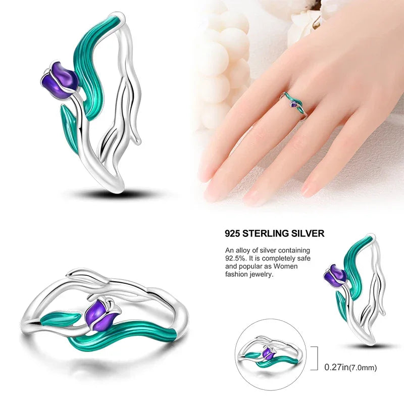 Enchanting Tulip Sterling Silver Ring