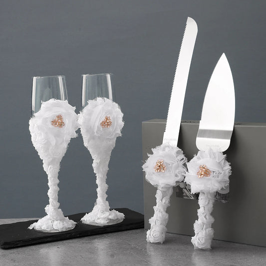 Western-style wedding ceremony goblet bride and groom love witness gift wine glass tableware four-piece suit