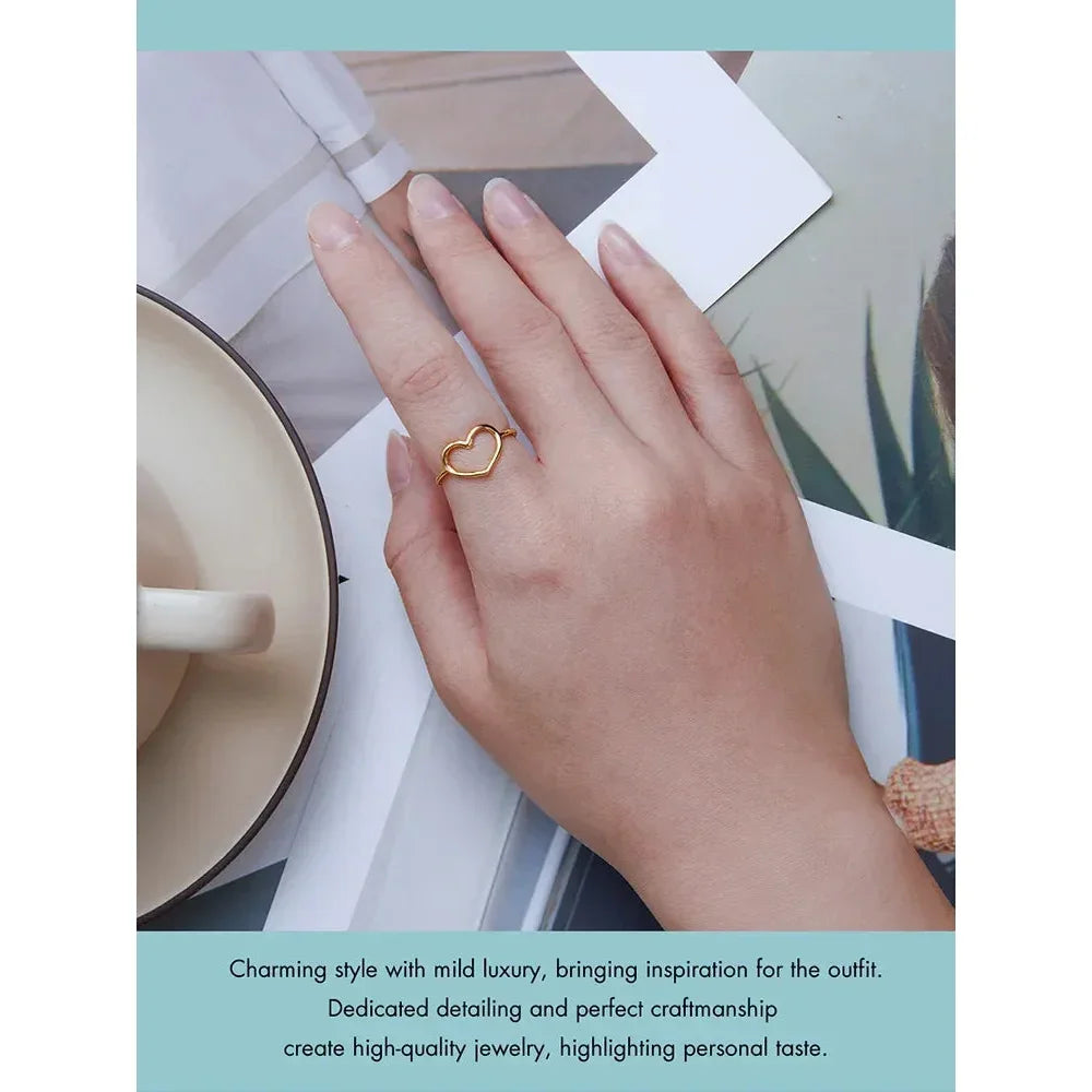 Exquisite 925 Sterling Silver Heart Rings For Women - Romantic Statement Jewelry