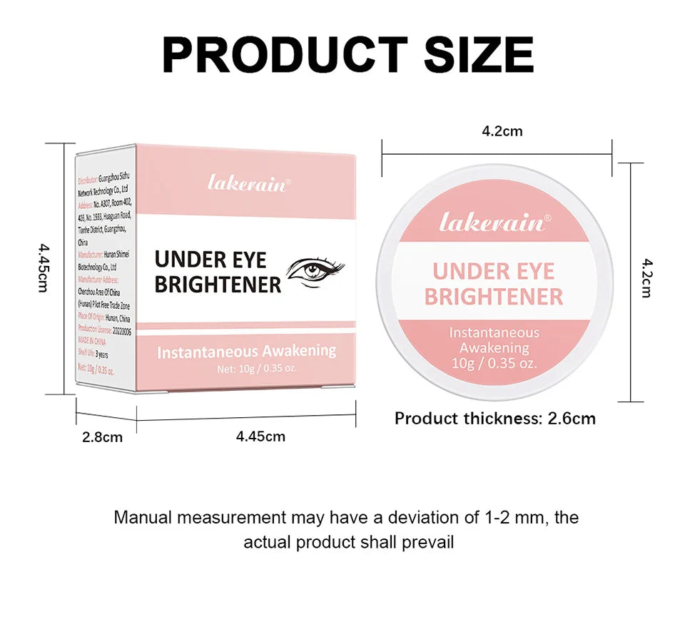 Under Eye Brightener with Hyaluronic Acid&Shea Butter Hide&Brighten Dark Circles Eye Brightener Nourishes Eye Skin, Cruelty-Free