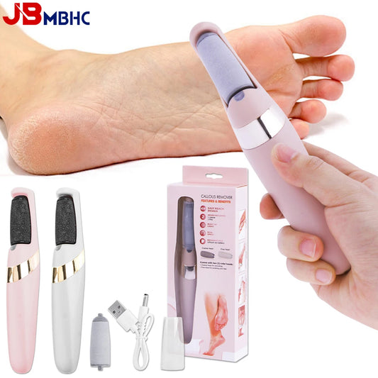 Electric Foot File Foot Grinder Dead Skin Dry Callus Remover Rechargeable Roller Feet Pedicure Tool with Removable Roller Head