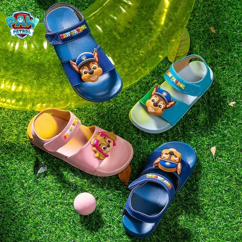 PAW PATROLs Anime Cartoon Sandals Outdoor Comfortable Non-slip Breathable Sandals Heel Strap Shoes for Boys and Girls Gift Toy