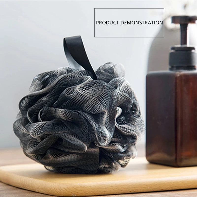 Bamboo Charcoal Bath Ball Black Shower Loofah Sponge Mesh Pouf Body Scrubber Exfoliating Cleansing Soothen Skin Tool Au11 21