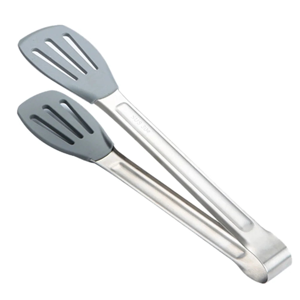 Food Tongs Kitchen Clips Stainless Steel Silicone Heat Resistant Cooking Tools