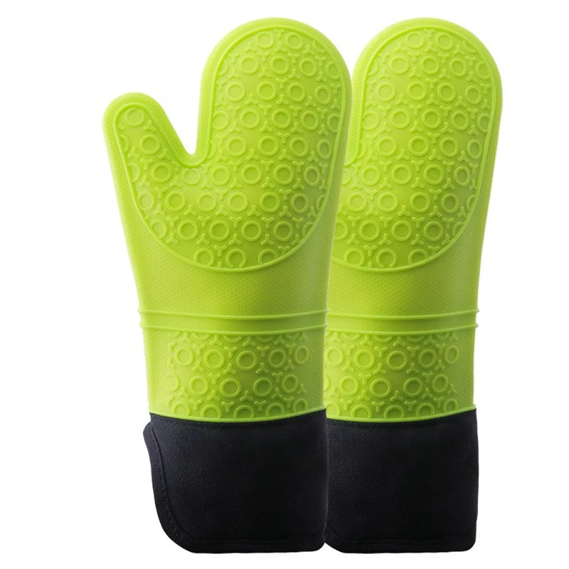 1pc Insulated Oven Gloves Silicone Heat-proof Gloves Oven Mitts Microwave Oven Baking Tools Household Kitchen Bar Bakeware