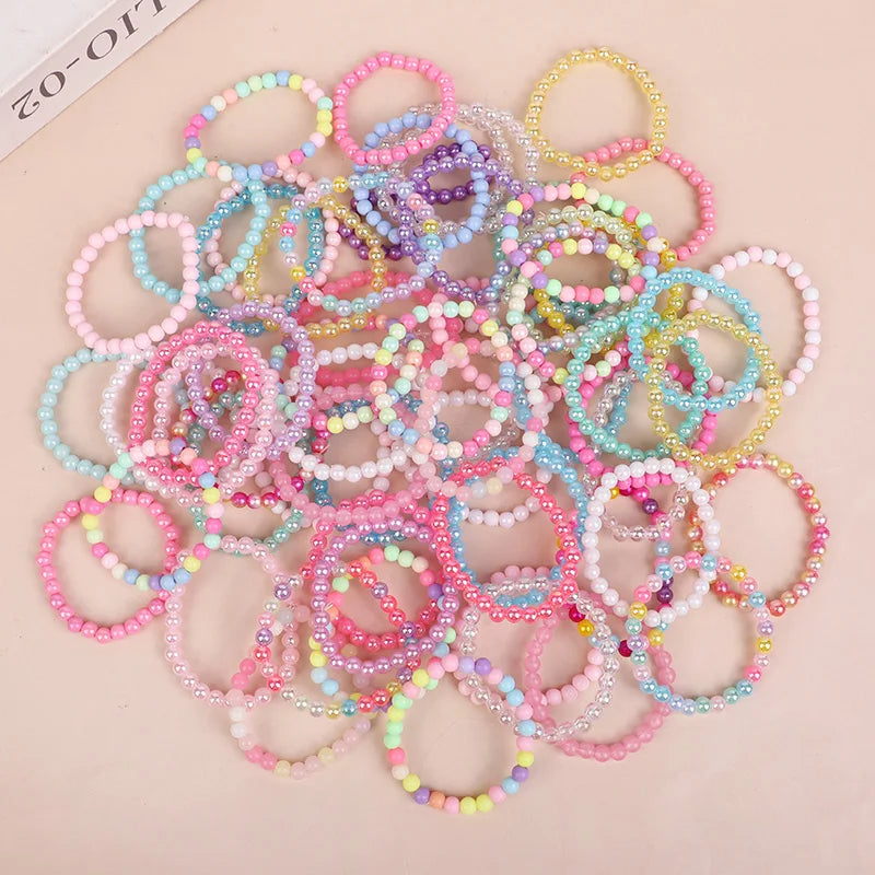 10-50Pcs Colorful Beads Bracelet Kids Girls Birthday Party Favors Goodie Pinata Filler Baby Shower Wedding Guest Treat Gifts