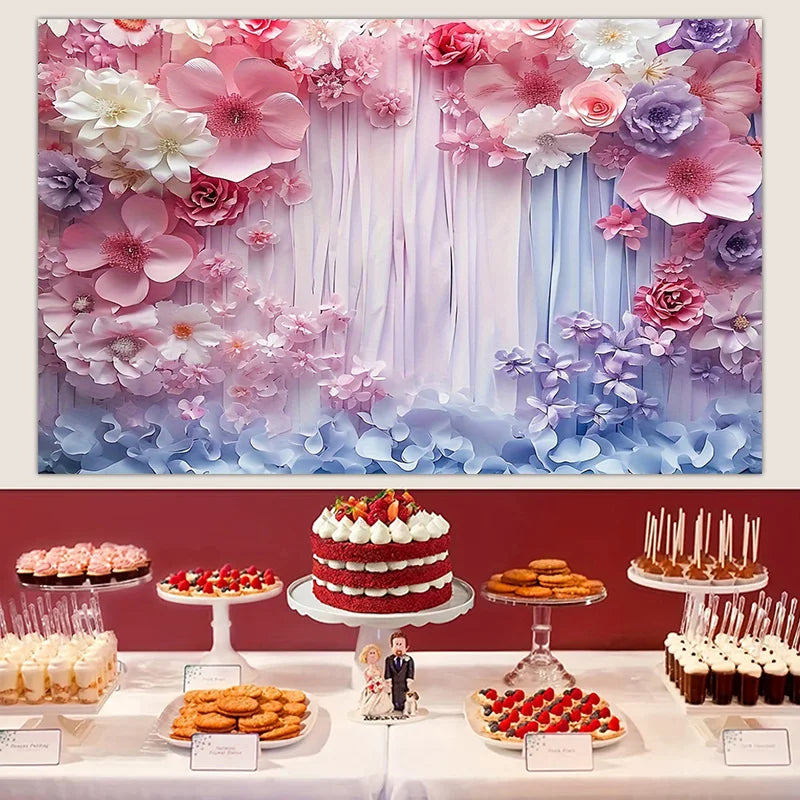 Wedding Background Banner Wedding Ceremony Photo Flower Sea Background Proposal Wedding Bridal Shower Flower Photography Props