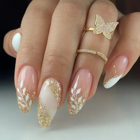 24 Pcs Matte Almond False Nails Set-50