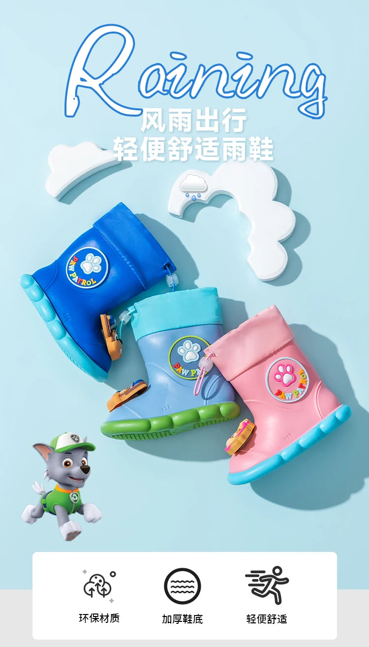 PAW Patrol Children Rain Boots Baby Boys Girl EVA Non-slip Outdoor Cartoon Dogs RainFashion Toddler Kids Outdoor Waterproo boots