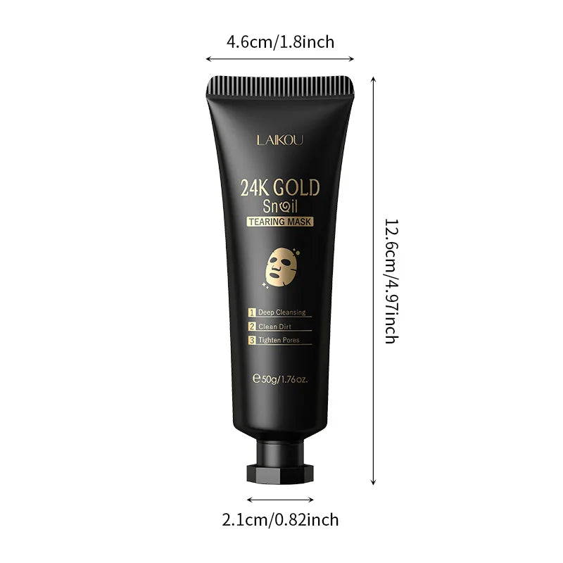 LAIKOU 24K Gold SNAIL TEARING   Mask Deep Cleansing Remove Blackhead Face Care 50g