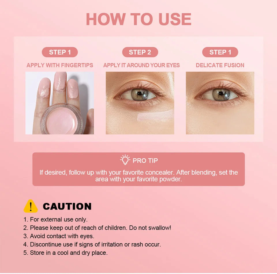 Under Eye Brightener with Hyaluronic Acid&Shea Butter Hide&Brighten Dark Circles Eye Brightener Nourishes Eye Skin, Cruelty-Free