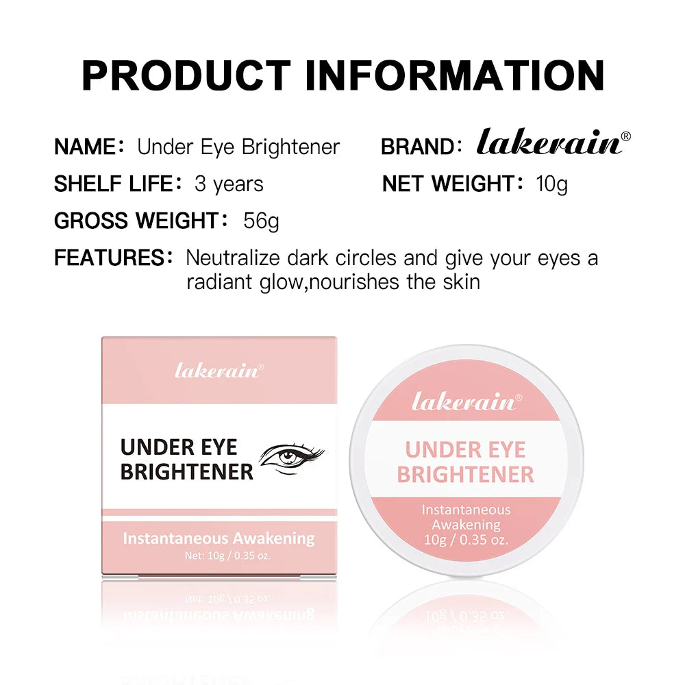 Under Eye Brightener with Hyaluronic Acid&Shea Butter Hide&Brighten Dark Circles Eye Brightener Nourishes Eye Skin, Cruelty-Free