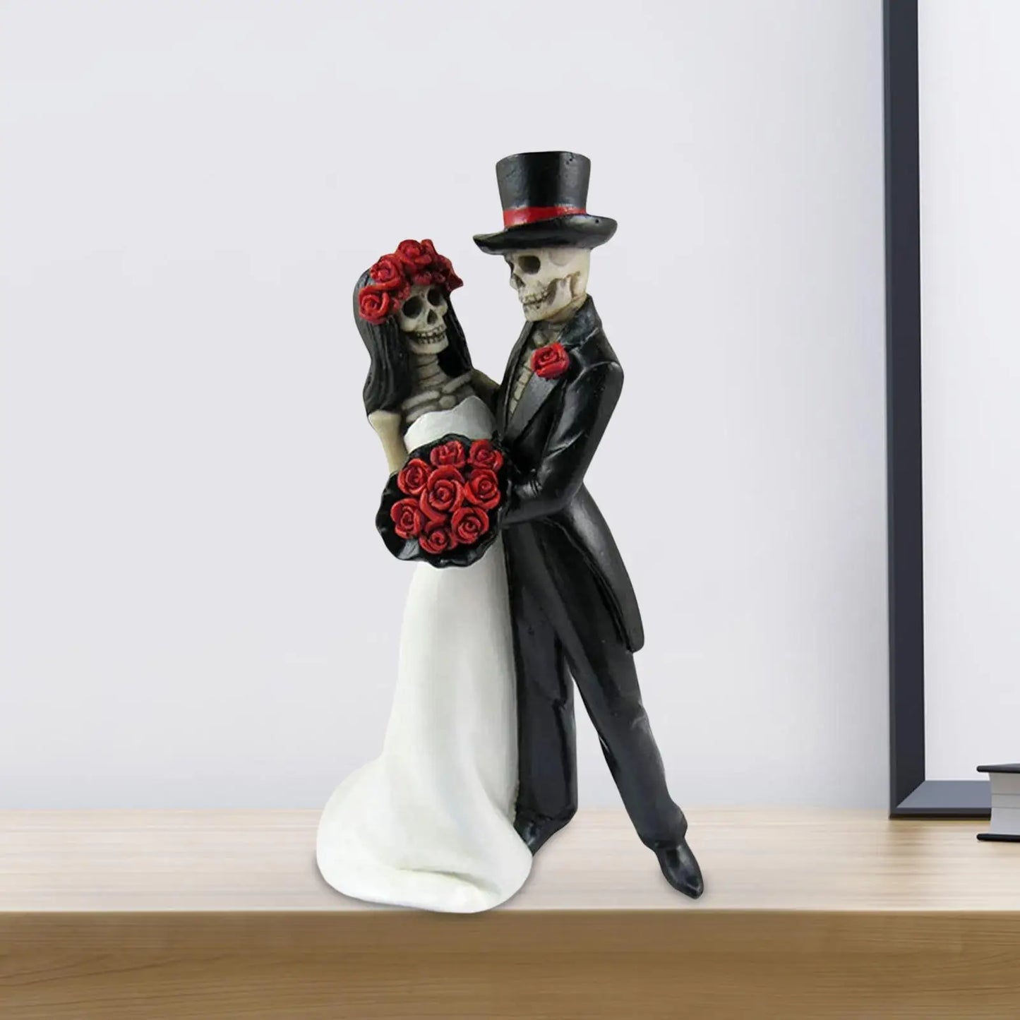 Skull Wedding Couple Resin Statue-3